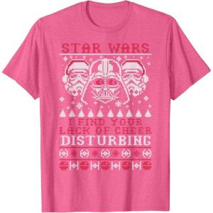 imageStar Wars Lack Of Cheer Vader Christmas Sweater TShirt TShirtPink Heather