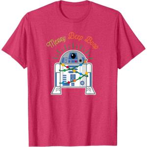 imageStar Wars R2D2 Droid Cute Christmas Holiday Merry Beep Boop TShirtRed Heather