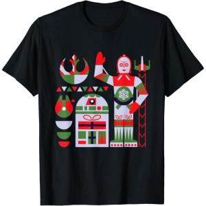 imageStar Wars R2D2 and C3PO Holiday Droids Rebel Christmas TShirtBlack