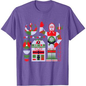 imageStar Wars R2D2 and C3PO Holiday Droids Rebel Christmas TShirtPurple Heather