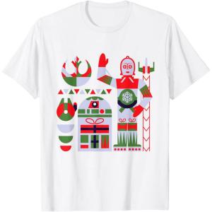 imageStar Wars R2D2 and C3PO Holiday Droids Rebel Christmas TShirtWhite