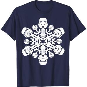 imageStar Wars Stormtrooper Christmas Snowflake Graphic TShirt TShirtNavy Blue
