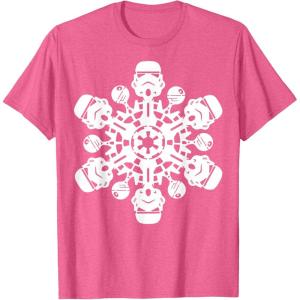 imageStar Wars Stormtrooper Christmas Snowflake Graphic TShirt TShirtPink Heather