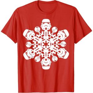 imageStar Wars Stormtrooper Christmas Snowflake Graphic TShirt TShirtRed