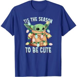 imageStar Wars The Mandalorian Christmas Grogu Tis The Season TShirtRoyal Blue