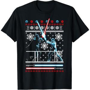 imageStar Wars Vader Luke Duel Christmas Sweater Graphic TShirt TShirtBlack