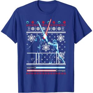 imageStar Wars Vader Luke Duel Christmas Sweater Graphic TShirt TShirtRoyal Blue
