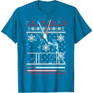 imageStar Wars Vader Luke Duel Christmas Sweater Graphic TShirt TShirtSapphire Blue