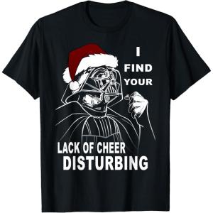 imageStar Wars Vader Santa Lack Holiday Cheer Christmas TShirt TShirtBlack