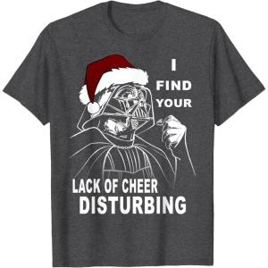 imageStar Wars Vader Santa Lack Holiday Cheer Christmas TShirt TShirtDark Heather Grey