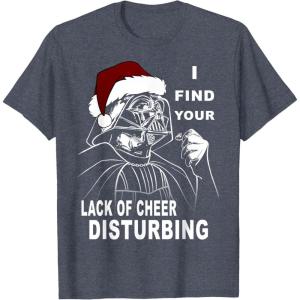 imageStar Wars Vader Santa Lack Holiday Cheer Christmas TShirt TShirtHeather Blue