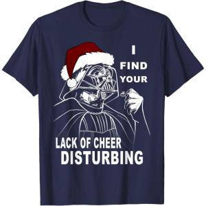 imageStar Wars Vader Santa Lack Holiday Cheer Christmas TShirt TShirtNavy Blue