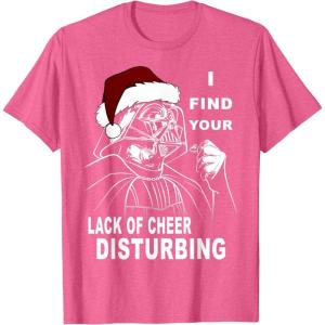 imageStar Wars Vader Santa Lack Holiday Cheer Christmas TShirt TShirtPink Heather