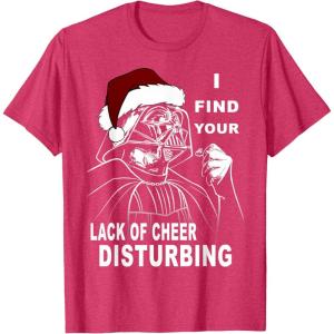imageStar Wars Vader Santa Lack Holiday Cheer Christmas TShirt TShirtRed Heather
