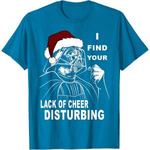 imageStar Wars Vader Santa Lack Holiday Cheer Christmas TShirt TShirtSapphire Blue