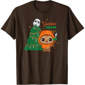 imageStar Wars Wicket Ewok Christmas Holiday Yuletide Yub Nub TShirtBrown