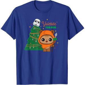 imageStar Wars Wicket Ewok Christmas Holiday Yuletide Yub Nub TShirtRoyal Blue
