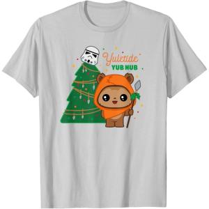 imageStar Wars Wicket Ewok Christmas Holiday Yuletide Yub Nub TShirtSilver Grey