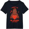 imageStar Wars Valentines Day quotI Want to InVader Your Heartquot TShirtBlack