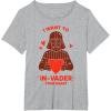 imageStar Wars Valentines Day quotI Want to InVader Your Heartquot TShirtHeather Grey
