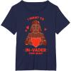 imageStar Wars Valentines Day quotI Want to InVader Your Heartquot TShirtNavy Blue