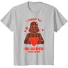 imageStar Wars Valentines Day quotI Want to InVader Your Heartquot TShirtSilver Grey