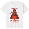 imageStar Wars Valentines Day quotI Want to InVader Your Heartquot TShirtWhite