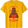 imageStar Wars Valentines Day quotI Want to InVader Your Heartquot TShirtGolden Yellow