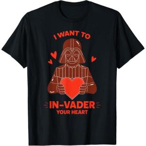 imageStar Wars Valentines Day quotI Want to InVader Your Heartquot TShirtBlack