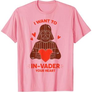 imageStar Wars Valentines Day quotI Want to InVader Your Heartquot TShirtPink