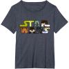 image:imageStar Wars Logo Character CloseUp Kawaii Style Tshirt TShirtHeather Blue
