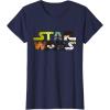 image:imageStar Wars Logo Character CloseUp Kawaii Style Tshirt TShirtNavy Blue