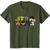 image:imageStar Wars Logo Character CloseUp Kawaii Style Tshirt TShirtOlive Green