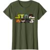image:imageStar Wars Logo Character CloseUp Kawaii Style Tshirt TShirtOlive Green