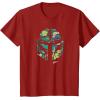 image:imageStar Wars The Mandalorian Mando Tropical Print Helmet TShirtCranberry Red