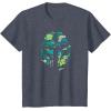 image:imageStar Wars The Mandalorian Mando Tropical Print Helmet TShirtHeather Blue