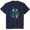 image:imageStar Wars The Mandalorian Mando Tropical Print Helmet TShirtNavy Blue