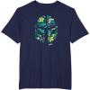 image:imageStar Wars The Mandalorian Mando Tropical Print Helmet TShirtNavy Blue