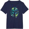 image:imageStar Wars The Mandalorian Mando Tropical Print Helmet TShirtNavy Blue