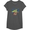 image:imageStar Wars The Mandalorian The Child with Blue Butterflies TShirtAsphalt Grey