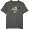 image:imageStar Wars The Mandalorian The Child with Blue Butterflies TShirtAsphalt Grey