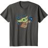 image:imageStar Wars The Mandalorian The Child with Blue Butterflies TShirtAsphalt Grey