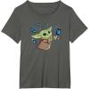 image:imageStar Wars The Mandalorian The Child with Blue Butterflies TShirtAsphalt Grey