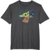 image:imageStar Wars The Mandalorian The Child with Blue Butterflies TShirtDark Heather Grey