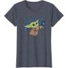 image:imageStar Wars The Mandalorian The Child with Blue Butterflies TShirtHeather Blue