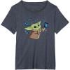 image:imageStar Wars The Mandalorian The Child with Blue Butterflies TShirtHeather Blue