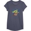 image:imageStar Wars The Mandalorian The Child with Blue Butterflies TShirtHeather Blue