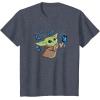 image:imageStar Wars The Mandalorian The Child with Blue Butterflies TShirtHeather Blue