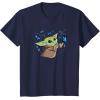 image:imageStar Wars The Mandalorian The Child with Blue Butterflies TShirtNavy Blue