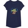 image:imageStar Wars The Mandalorian The Child with Blue Butterflies TShirtNavy Blue